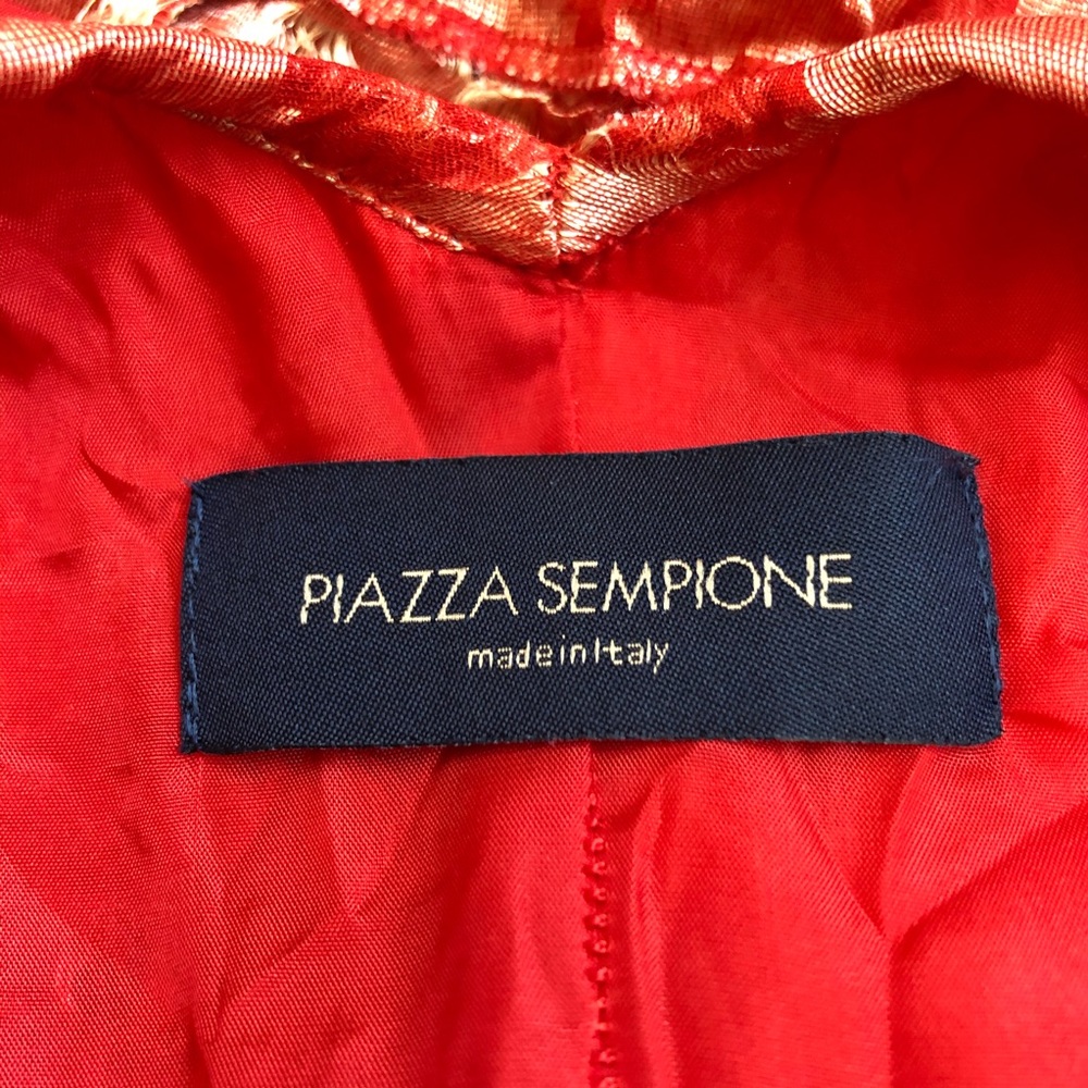 Piazza Sempione Red Crinkle Silk Burnout Dress - Picture 5 of 10